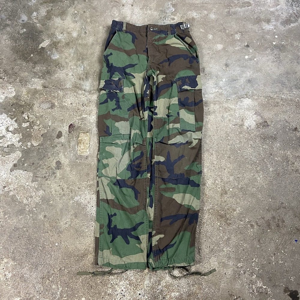 Vintage 80s U.S. Army BDU Cargo Pants Size X-Small Woodland Camo Military Wear